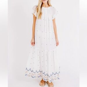 Mirth VIENNA MAXI IN WHITE CARNIVAL JAMDANI